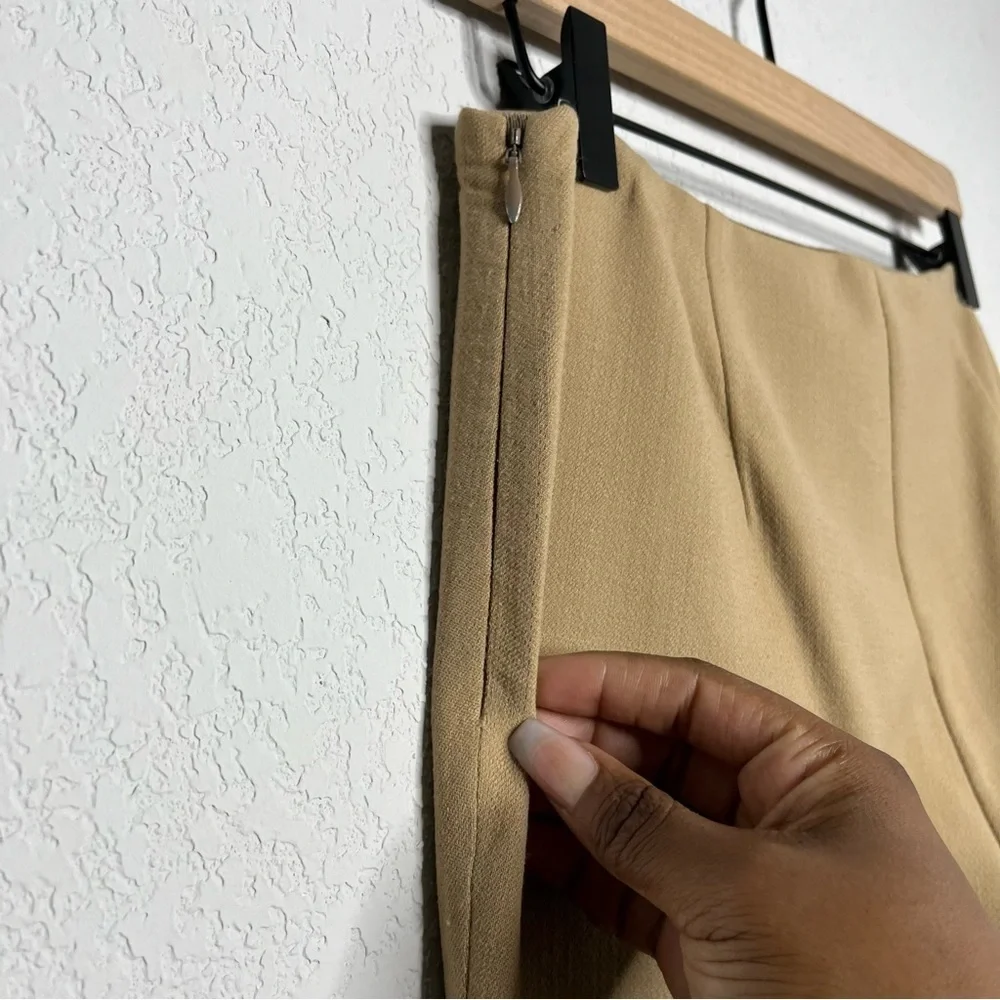 Theory Women Pants 4 Virgin Wool Tan Saxton Trousers Palomino Office Flare - Picture 3 of 11